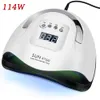 Nageldrogers 114W SUNX7 MAX UV LED LAMP NAIL DROYER VOOR ALLE GELS 57 LEDS DROGER LAMP Pools Sun Light Timer 10/30/60s voor nageldroger 230323