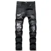 Hommes Jeans Hommes Rétro Bleu Jeans Déchiré À La Mode Stretch Slim Pantalon Haute Qualité Versatile Mâle Pantalon De Mode Imprimé Chat Barbe 230323