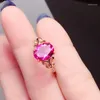 Cluster Rings Natural Pink Topaz Ring Real Blue 925 Sterling Silver 8 10mm Gem Fine Jewelry