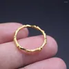 Cluster Rings Real 24k желтого золота Кольцо 3D Жесткие женщины Мужчины бамбук Фестиваль Международный сертификация Smarked 999 US 6-7 подарок