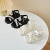 Sandały Dziewczyny 2023 Summer Princess White Pearl Platforme Baby Beach Buty Non Slip Flat Casual G945 230322