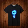 T-shirt da uomo T-shirt con dito medio Glow Fashion Uomo Donna Colore nero Maglietta Gere Nottilucent Top Tees O Collo Abbigliamento in cotone Unisex W0322