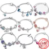 2023 neue S925 Sterling Silber Frauen Pandora Charming Armband Sommer Neue Ozean Verflechtung Rosa Aussetzung Armband Mädchen Geschenk