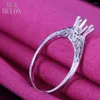 Cluster Rings Laizuan Solid 10K White Gold 4-5mm Round Cut Engagement Wedding Women Vintage Antik unika smycken semi-monteringsring