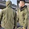 Herenjacks Han Wild Hunting Jackets Soft Military Tactical Jacket Man Combat Waterproof Fleece Men Multicam Coat Wind Breakers 5XL 230322