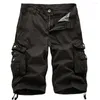Мужские шорты Drawstring Loose Cargo Solid Color Pants Casual Multi Pockets Men Summer Beach Fifth Short