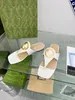 2023 Hausschuhe Slide Tanga Sandale braunes Leder Buchstaben Sandalen Damen Slipper Herren Slides Waterfront Damen 35-43 mit Box und Staubbeutel