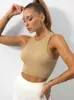 女性の戦車CamisChrleisure Women Crop Top Top Seamless Sports Vest Top Gym Workout Runing White Vest Sexy Fitness Tight Tank Top for Woman P230322