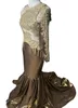 2023 Arabisch Aso Ebi Mermaid Lace Prom Dresses Crystals Evening Formeel feest tweede receptie verjaardagsbetrokkenheid bruidsmeisje jurken vestidos de noche femme gewaden