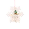 Décorations de Noël ZLJQ Flocon de Neige Cloches Ornement en Bois Rustique 2 PCS Arbre Suspendu Dcor Ornements De Noël Pour La Maison