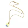 Toutoso Fashion Green Emamel 925 Heart Charms Pendant Halsband Gold Silver märkesvaror Kvinnor Rostfritt halsband172G