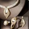 Brincos de colar Definir Hibride Charm Big Pinging 3 Gold Color Bated Jóias de noiva para mulheres Parure Parure Bijoux femme N-1295