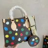 Shopping Bag Crossbody 2 Pcs Set Borse ONTHEGO Borse Tote Borsa Color Wave Point Flowers Totes Donna Borsa a tracolla larga