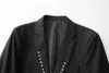 Herenpakken Rivet Decoration Blazers Men Black Casual Suit Jack Slim Business Social Tuxedo Stage Performance Blazer Masculino 2023