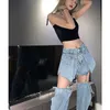 Women's Jeans SpringSummer Show Skinny Highwaisted Loose Jean's Allmatch Straight Tube Design Sense Detachable Shorts Long Pants 230323