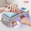 Nageltorkar 24LED nageltorklampa 72W All Gel Polish EU US Charge 2 i 1 vikbar nagelhandskudde Torkare Manicure Lamp Equipment Rest Stand 230323