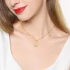 Chains YFN 14k Gold Heart Pendant Necklace For Women Real Lucky Elephant Gifts Mother/Wife 16 1 Inch
