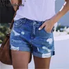 Frauen Shorts Sommer Denim Casual Mode Lose Loch Jeans Mit Taschen Street Booty 230322