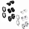 Stud Earrings Pairs/set Of Stainless Steel Men's Black Titanium Women's Atmospheric Simple EarringsStud StudStud