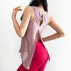 Camisoles Tanks Mermaid Curve Summer New Striped Sports Tank Qui Dry Running V Femme Tie It Or Leave It Loose Gym Fitness Tank Yoga Top Z0322