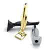 Statuette vorm aluminium legering snuff snuffer sniffer dispenser nasale buis roken handpijp metaal snuifje snuffelen