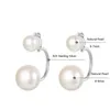 Charm 925 Sterling Silver Earrings Natural Freshwater Double Pearl Stud Oorringen voor vrouwelijke sieraden Fashion Gifts 2021 Korea Trend Z0323