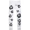 Jeans blancos Pantalones delgados Mensos de mezclilla Moda de mezclilla EE. UU. Pantalones de hip hop de tamaño de Hip para masculino gran tamaño 28-42