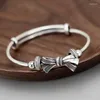 Bracelet Vintage Argent Couleur Arc Bracelet Unisexe Simple Ouvert Exquis Banquet Bijoux Accessoires Cadeau