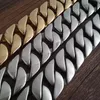 Kedjor Cool 26mm breda rostfritt stål Silverfärg/Gold Cuban Curb Chain Men's Male Armband Bangle 8.26 -tums Chunky Jewelrychains