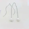 Charme zfsilver authentique 925 boucles d'oreilles en argent sterling sterling shel wave shell balle perle oreille goutte d'oreille pour femmes bijoux drop cadeau girl fête z0323