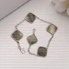 2023 classique 4/trèfle à quatre feuilles bracelets porte-bonheur chaîne en or 18 carats coquille d'agate nacre pour femme fille mariage fête des mères bijoux femmes cadeaux