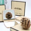 Fashion acrylic cosmetic portable mirror Folding Velvet dust bag mirror with gift box Girl Make up Tools High Quality Aveda Brand Luxury 2 Face Mirror