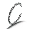 Bangle 2023 Adjustable Real 925 Sterling Thai Silver Weave Twist Opening Bracelet Men Women Jewelry