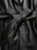レディースジャケットネラズルリ春秋、女性用サッシのための長いブラックパソコロ