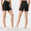 Yoga justera shorts lu-49 4 tum fitness sommar kvinnliga cyklist tennis golf kort netto skarv hög midja andningsbara heta byxor leggings