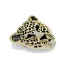 Spille Moda Jewerly Spilla con testa di leopardo animale grande 5 cm Distintivo in metallo Spilla con risvolto per donna