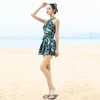 Women's Swimwear 2023 One-Piece V-shaped Sexy Small Breasts Gathered Vacation Swimsuit Female Covering Belly Thin Spring Swimw