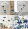 Wanddecor Diy Handgemaakte stof Wanddecoratie Hanglang Bur Wall Hangende kinderkamer Decoratie Wolken Stijl Kinderen Room Baby kwekerij 230324