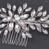 Copricapo Capelli da sposa Pettine laterale Clip Tiara Orecchie di grano abbaglianti Accessori con bacchette per il compleanno Stage Party Show Dress Up