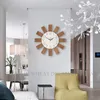 Wandklokken grote klok moderne houten woonkamer creatief stille horloges 3d home decor decoratie cadeau ideeën