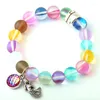 Charm Bracelets Fashion Armband Made Beautiful Shiny Crystal Stone Fish Scales Mermaid Bracelet Bangle