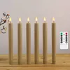 Candles 4610 Pieces Purple Yellow Light Flickering LED Christams Candles With Remote Battery Operate Flameless Candle Light With Timer 230324