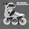 Inline-Rollschuhe, 3-Rad-LED-Blitz, Inline-Skate-Schuhe mit 3 x 110 mm Weiß, Blau, Grün, Rot, Rosa, Lichtfarbe, Glanz, Rollschuh-Straße