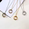 Pendentif Colliers Triple Interlocking Circle Collier Pour Hommes Femmes En Acier Inoxydable Métaux Tri-ton Amour Promise Cadeaux