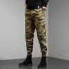 Pantalon pour hommes pantalons de survêtement en coton pour hommes camouflage élasticité taille cargo militaire jogger hip hop khaki pantalon décontracté streetwear 230324