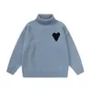 2023 designers de moda de colarinho alto amis sweater homem mulher giraneck suéters marcas de luxo cardigan malha o pescoço feminino letra de manga longa zb7l