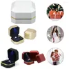Gift Wrap Ring Box With Led Square Wedding Double Case Jewelry Boxs For Pendant Earings Proposal