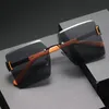 Mode Luxus rahmenlose Sonnenbrille Designer Brillen für Frau Mann Unisex Sonnenbrille Marke Adumbral Beach Fashion Sonnenbrille