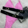 Mode bikini underkläder badkläder designer damer sexig strand thong bikinis sommar badkläder rygglös tunn baddräkt för kvinnor