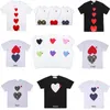 Spela designer mens t shirt japansk röd kärlek skjorta mäns kvinnor kommit komplett etikett tshirt polo cdg des badge garcons bomull broderi